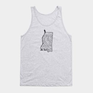 Get Lost Hiking Topographic Art Hike Mississippi State Map Tank Top